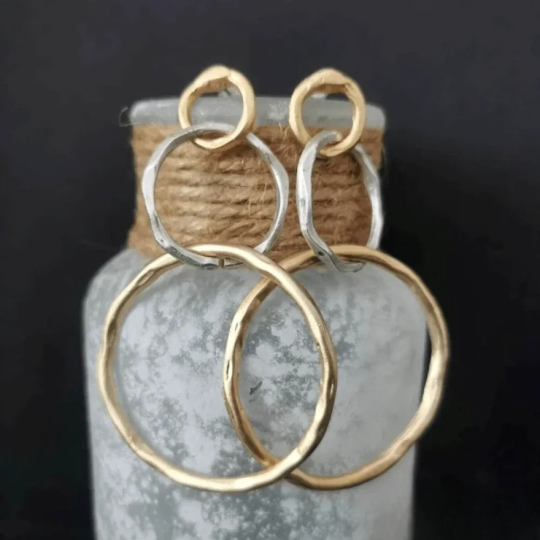Vintage Gold and Silver Hoop Earrings – Elegant Jewelry 0