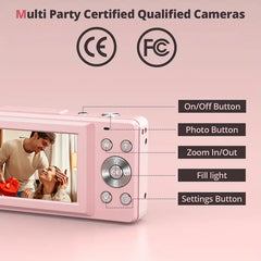Vintage digital camera with 1080p and 32 GB SD card video recording - Lightweight and portable retro photography camera 3