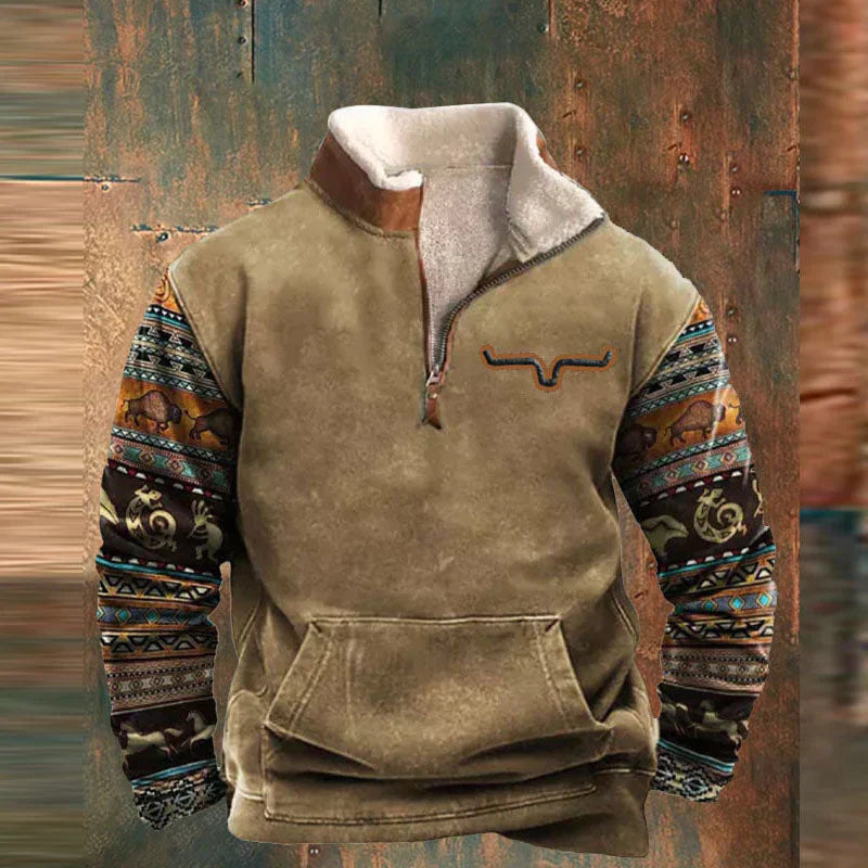 Warm, casual men's sweater | Zipper closure 2