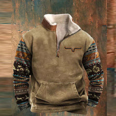 Warm, casual men's sweater | Zipper closure 2