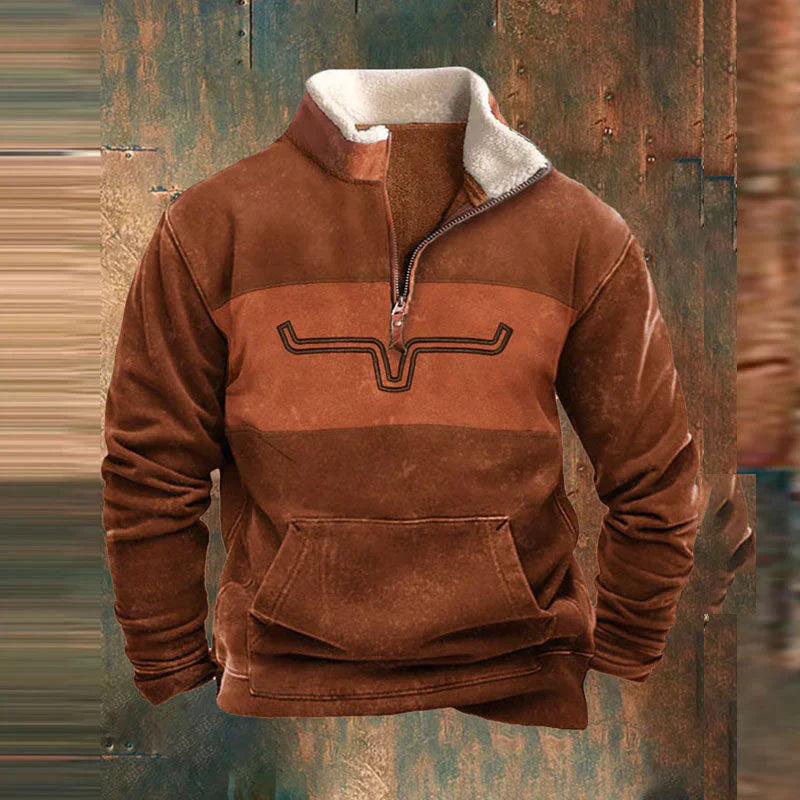 Warm, casual men's sweater | Zipper closure 4