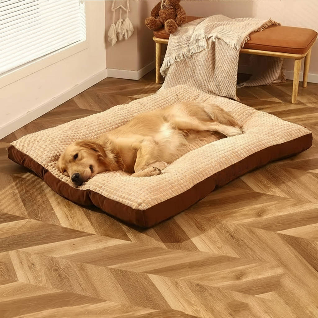 Warm dog bed with soft fleece 8