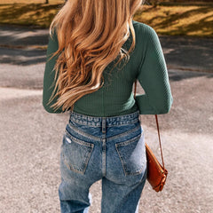 Livia | Ribbed wrap blouse