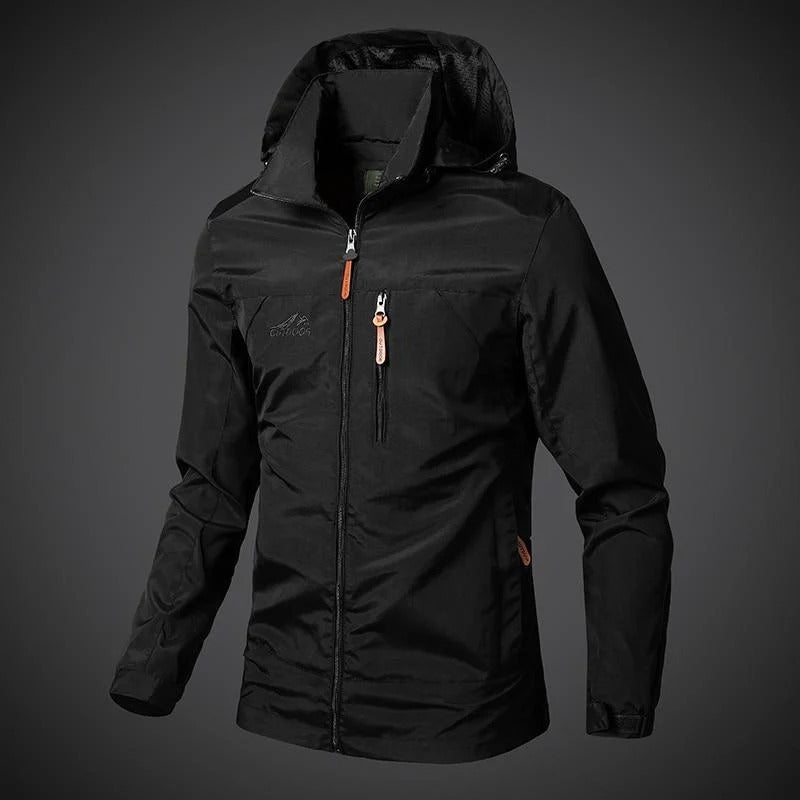Veste de sport imperméable pour homme avec capuche et fermeture éclair