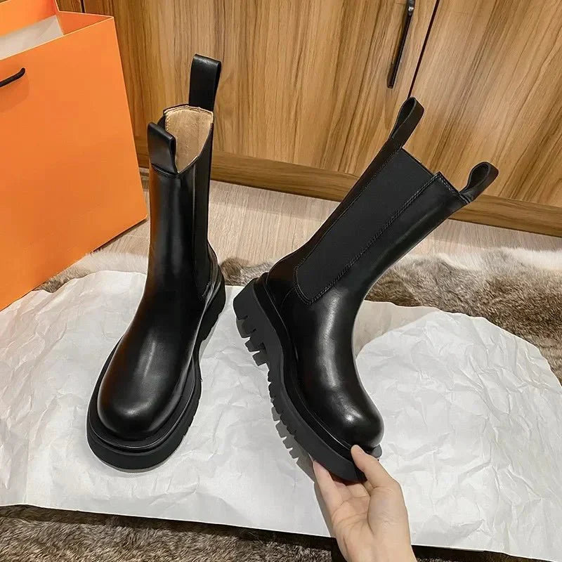 Women's Black High Boots | Slip-on Ankle Boots 3