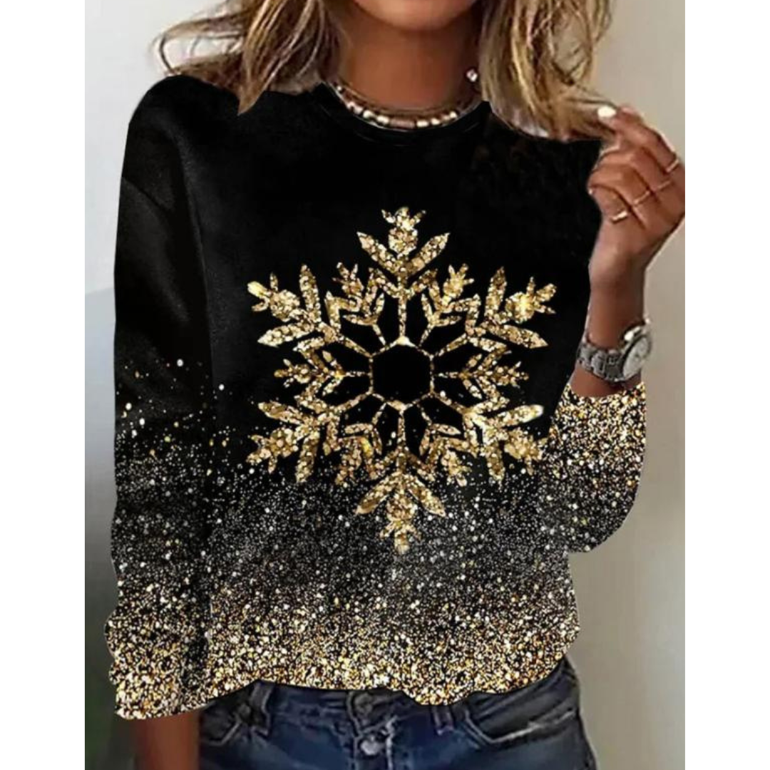 Women's Classic Christmas Sweater Comfortable Black Knit 0