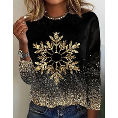 Women's Classic Christmas Sweater Comfortable Black Knit 1