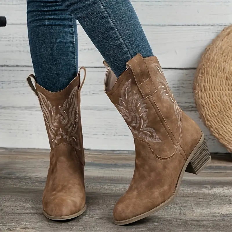 Women's Cowboy Boots with Heel | Comfortable 0