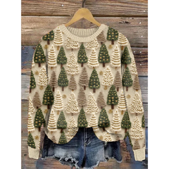 Women's Cozy Knit Christmas Sweater Warm Knit Fabric 0