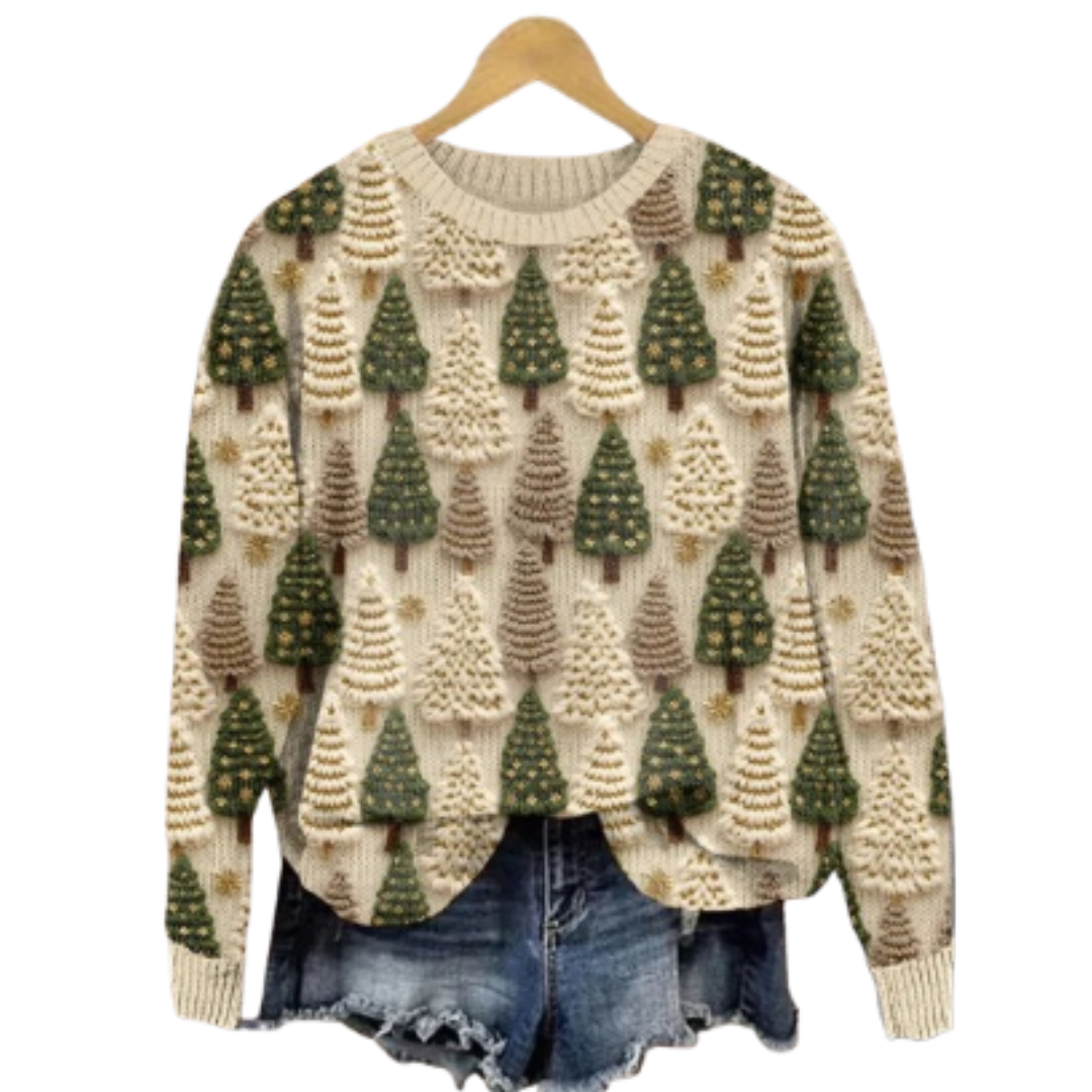 Women's Cozy Knit Christmas Sweater Warm Knit Fabric 1