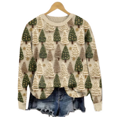 Women's Cozy Knit Christmas Sweater Warm Knit Fabric 1