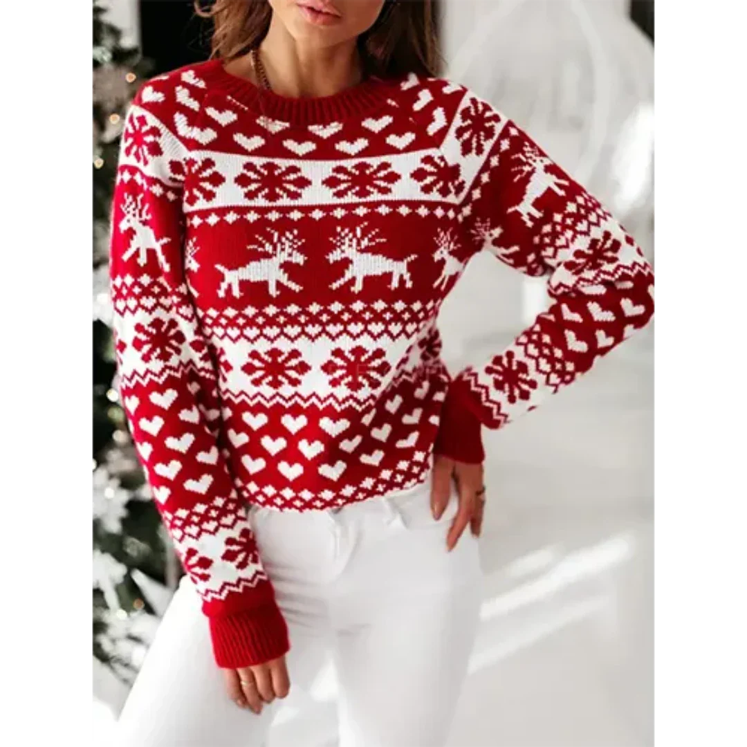 Women's Cozy Knitted Christmas Sweater Warm Knit 0