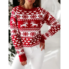 Women's Cozy Knitted Christmas Sweater Warm Knit 0