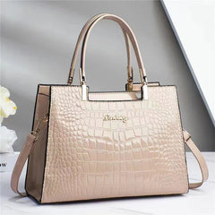Women's Elegant Handbag Stylish Glossy Finish Real Leather 0