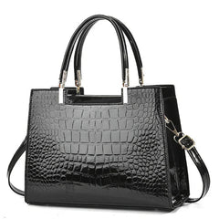 Women's Elegant Handbag Stylish Glossy Finish Real Leather 3