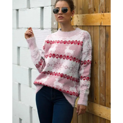 Women's Festive Christmas Sweater Warm Fabric Blend 0