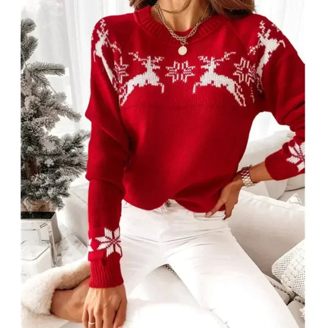 Women's Festive Christmas Sweater Warm Knit 1