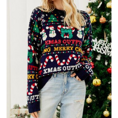 Women's Festive Christmas Sweater Warm Knit 1