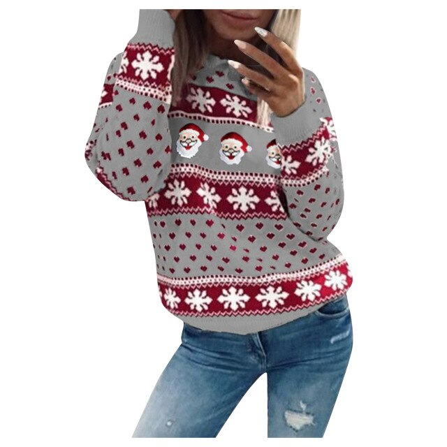 Women's Festive Christmas Sweater Warm Loose Fit High-Quality Material 2
