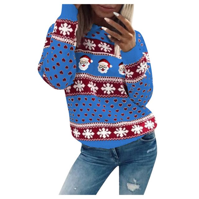 Women's Festive Christmas Sweater Warm Loose Fit High-Quality Material 4