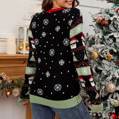 Women's Festive Christmas Sweater with LED Accents Soft Fabric 1