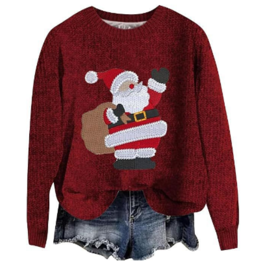 Women's Festive Long Sleeve Sweater Cozy Knit 1