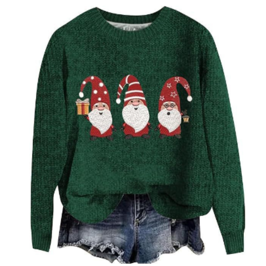 Women's Festive Long Sleeve Sweater Cozy Knit 3