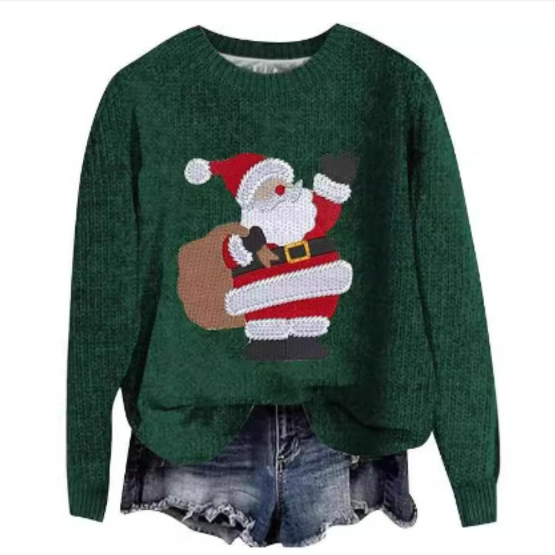 Women's Festive Long Sleeve Sweater Cozy Knit 4