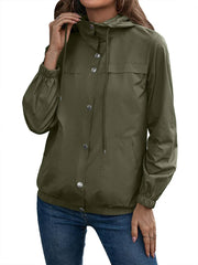 Women's Hooded Waterproof Trench Coat | Long Sleeve 1