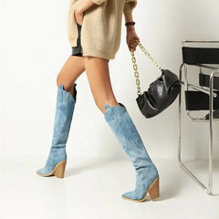 Women's Over-the-Knee Cowboy Boots | Blue 3