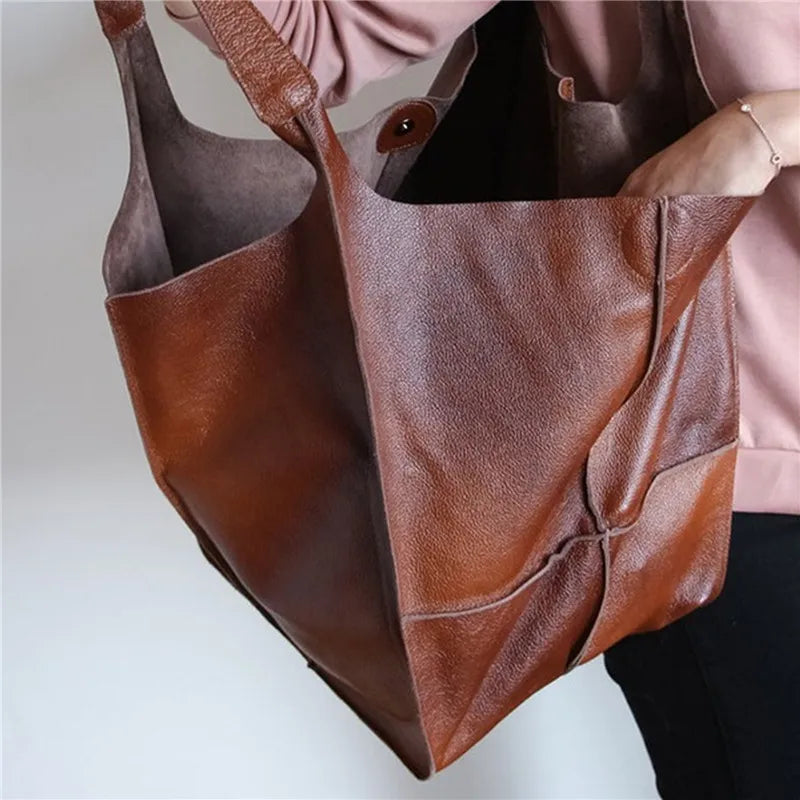 Women's Spacious Leather Tote Bag Elegant Design Genuine Leather 2