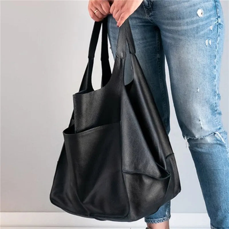 Women's Spacious Leather Tote Bag Elegant Design Genuine Leather 5