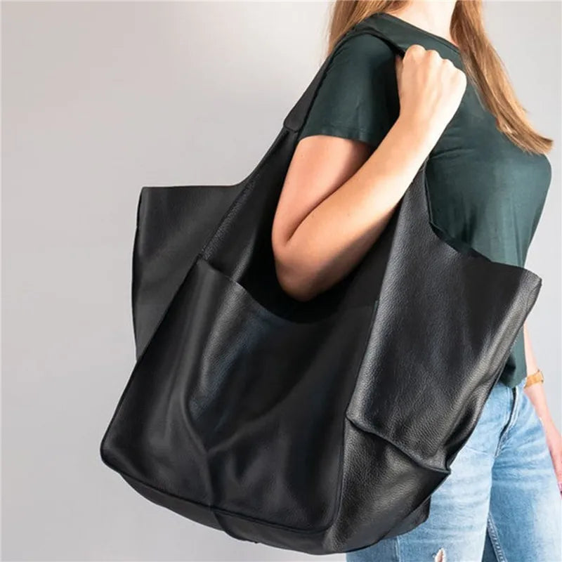 Women's Spacious Leather Tote Bag Elegant Design Genuine Leather 8