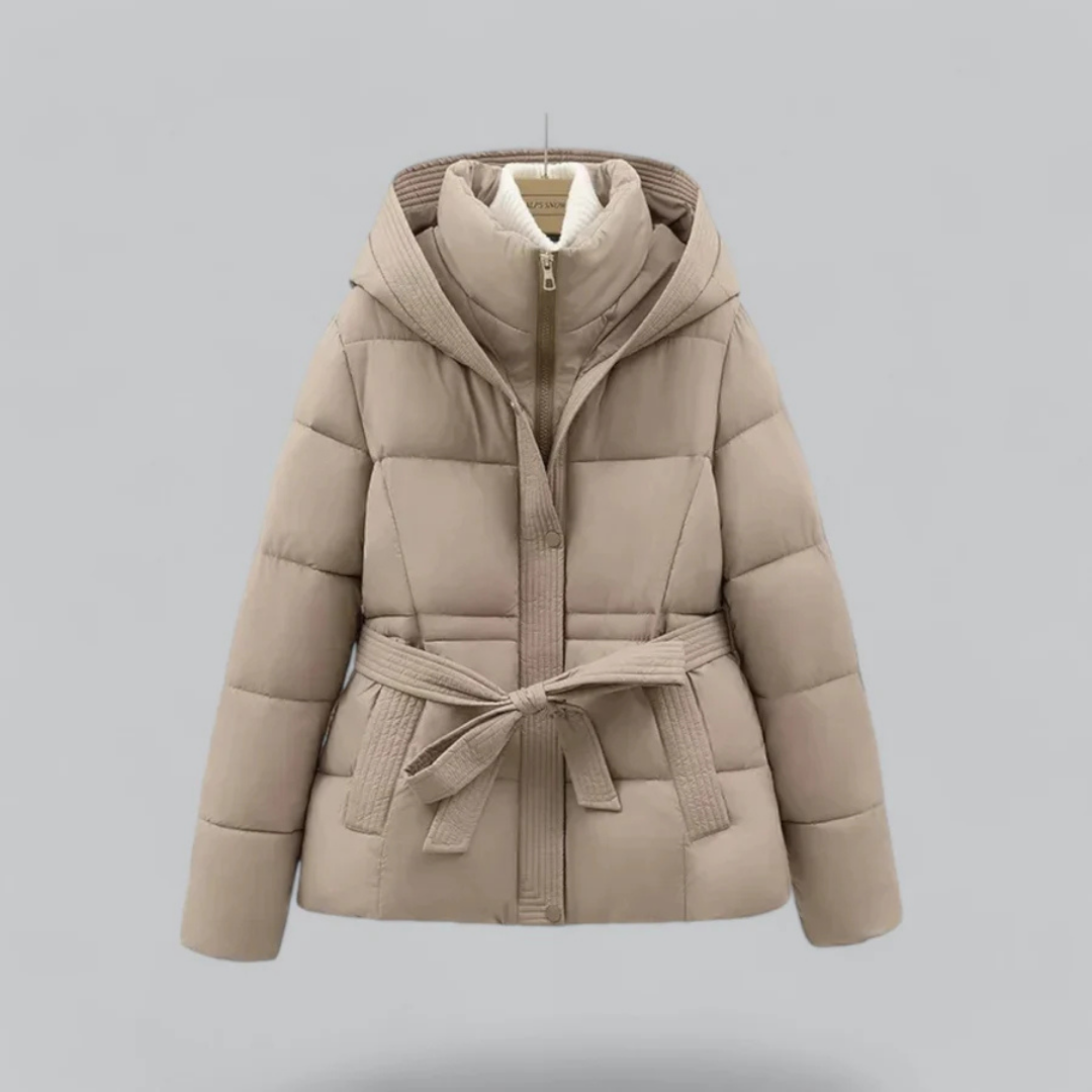 Women's Warm Belted Hooded Puffer Jacket | Winter 3