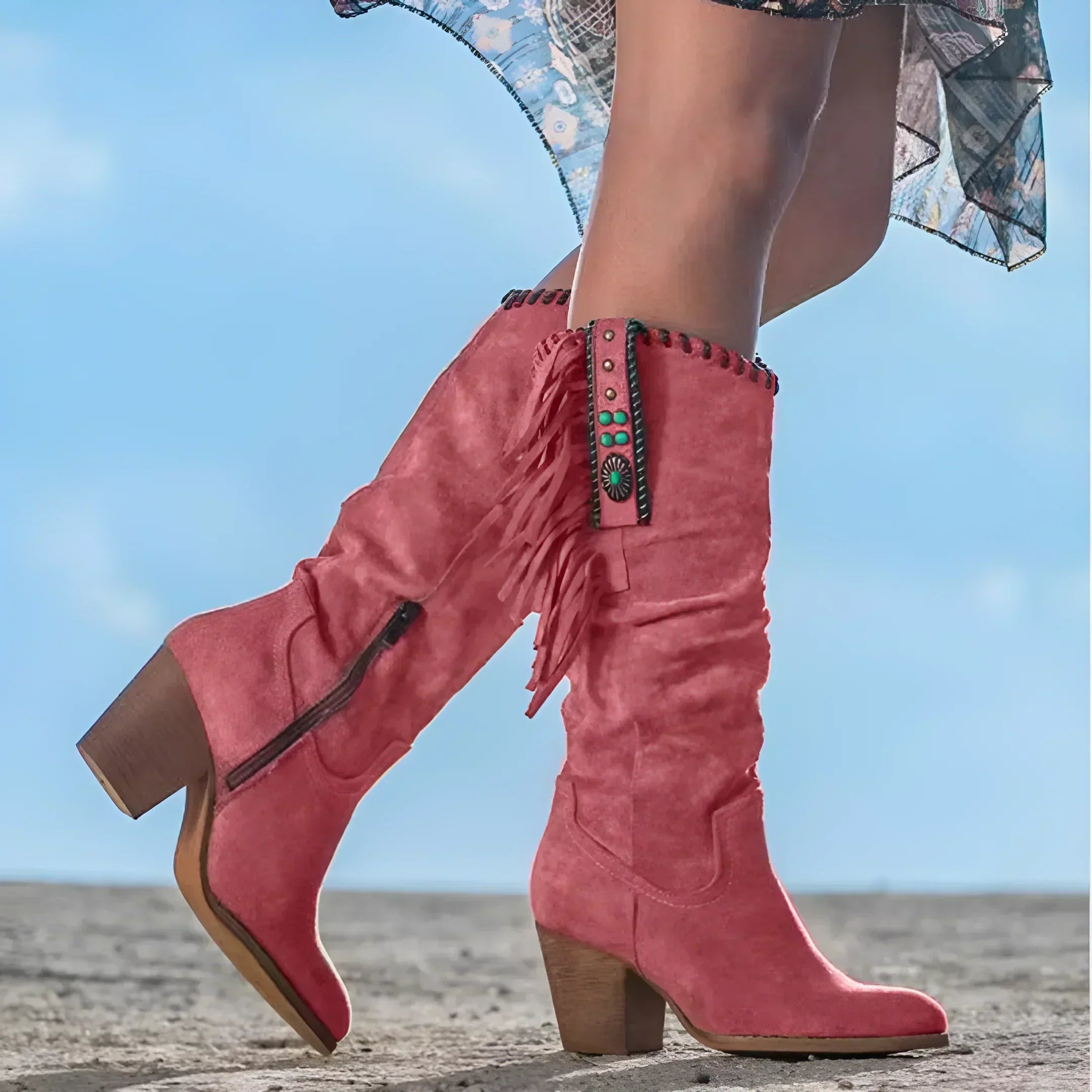 Women's Western Style Boho Cowboy Boots | Calf Length 3