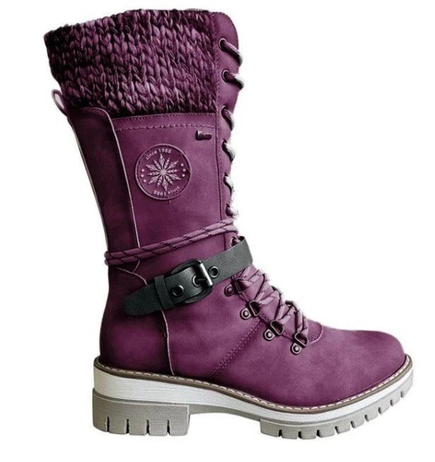 Women's Winter Boots with Side Zip | Knitted Waistband 5