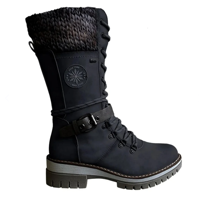 Women's Winter Boots with Side Zip | Knitted Waistband 6
