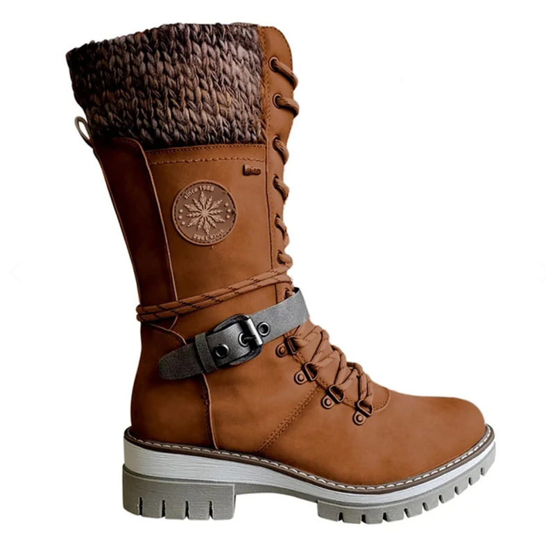Women's Winter Boots with Side Zip | Knitted Waistband 7