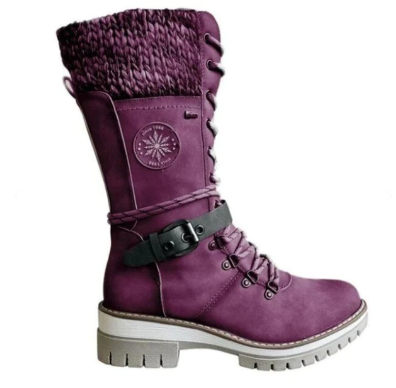 Women's Winter Boots with Side Zip | Knitted Waistband 8