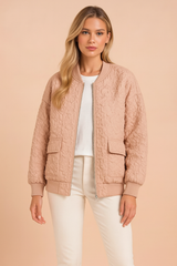 Women's casual quilted winter jacket with a zipper and pockets 2