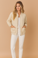 Women's casual quilted winter jacket with a zipper and pockets 3