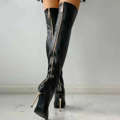 Women's over-the-knee boots with a stiletto heel | Back zipper 2
