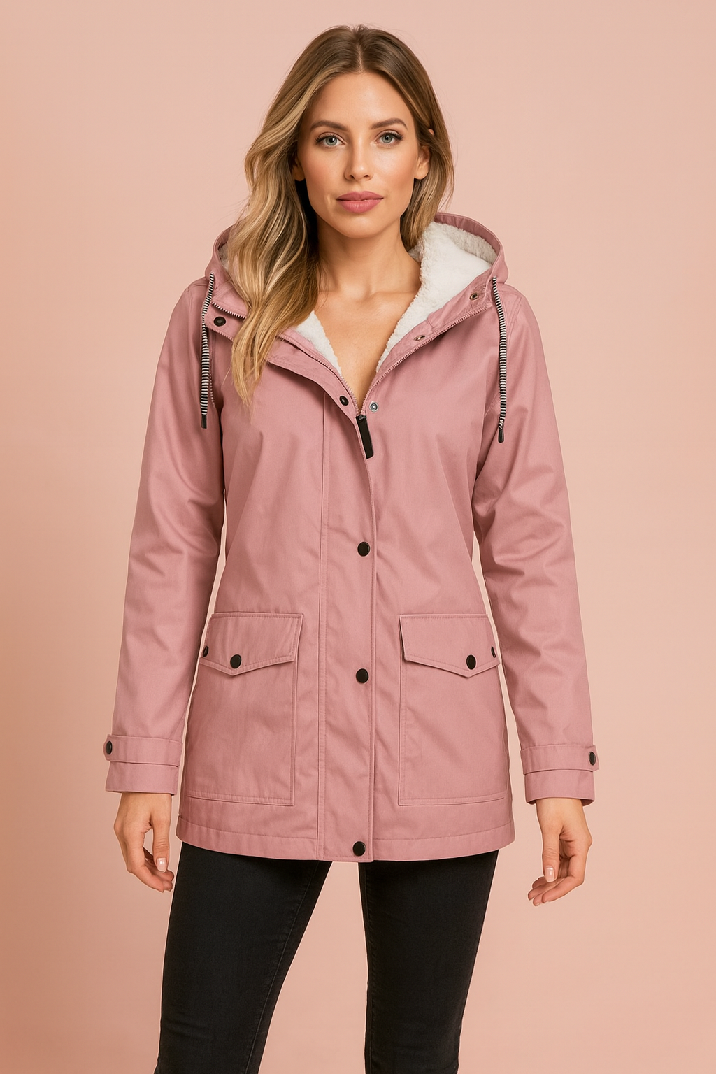 Women's winter insulated jacket with a casual hood 2
