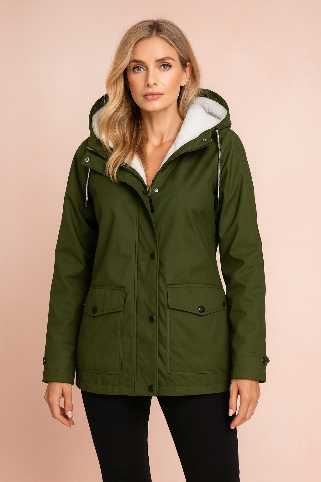 Women's winter insulated jacket with a casual hood 8