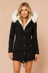 Women's winter jacket, insulated parka with hood 0