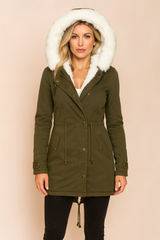 Women's winter jacket, insulated parka with hood 1