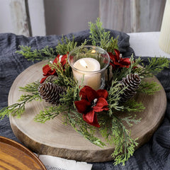 WreathElegance | Candle Holder Centerpiece for Christmas Decoration 1