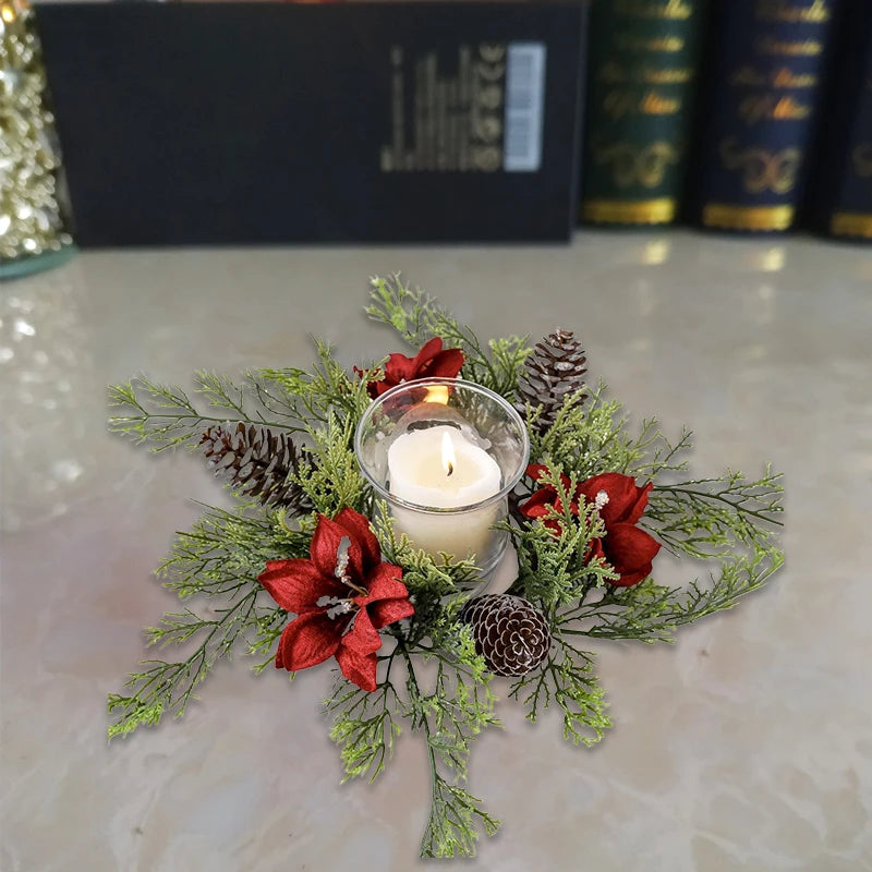 WreathElegance | Candle Holder Centerpiece for Christmas Decoration 5