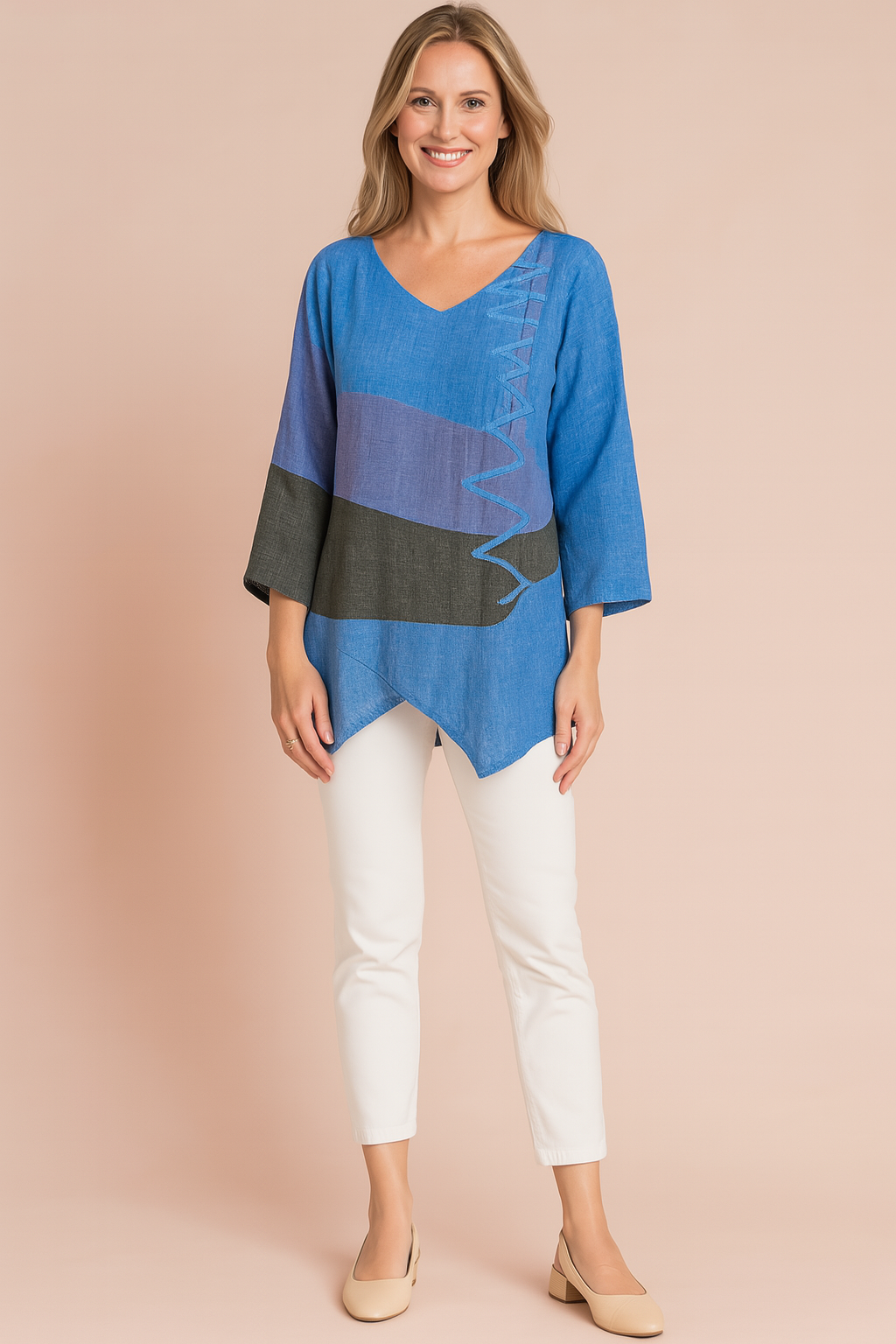Ysabel | Asymmetric tunic with decorative side detail 2