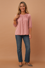 Zoe | Stylish blouse with gathered neckline 4